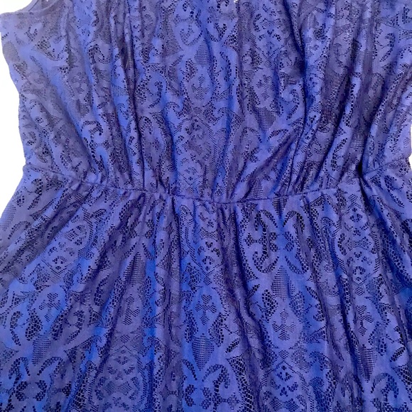 Maurices Navy Blue Lace Dress NEW Size XL 16 18 Fit Flare Party Dress Gift - Picture 12 of 15